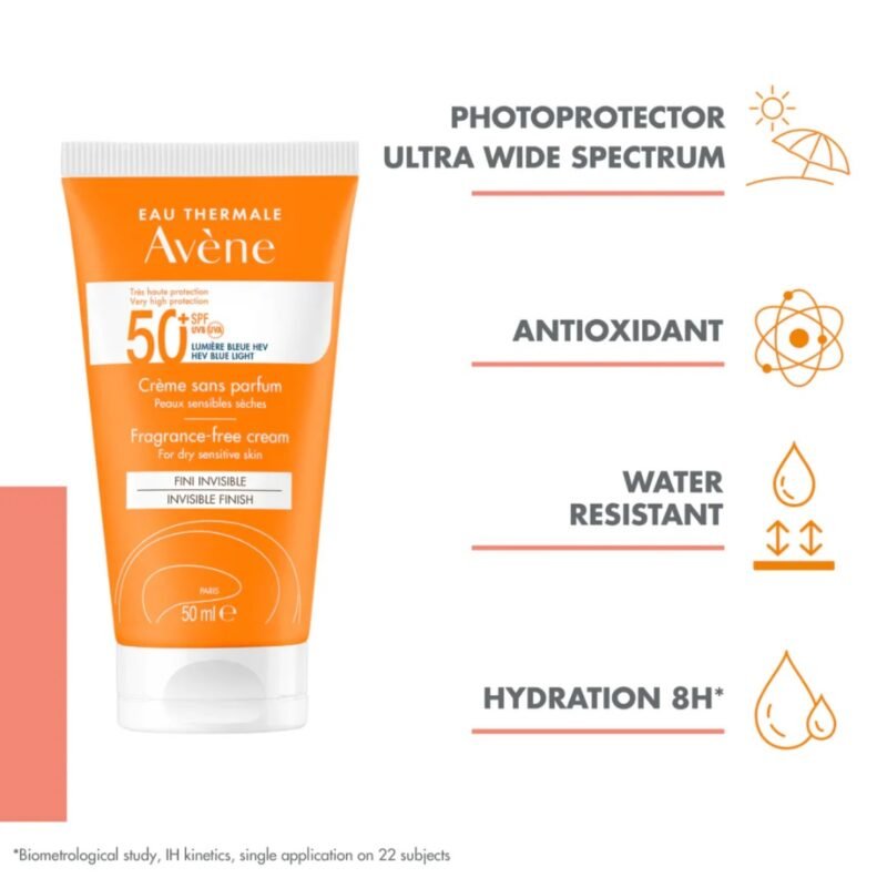 Avène Ultra Broad Spectrum Spf50+Fragnance Free Cream For Dry - Sensitive Skin - Image 2