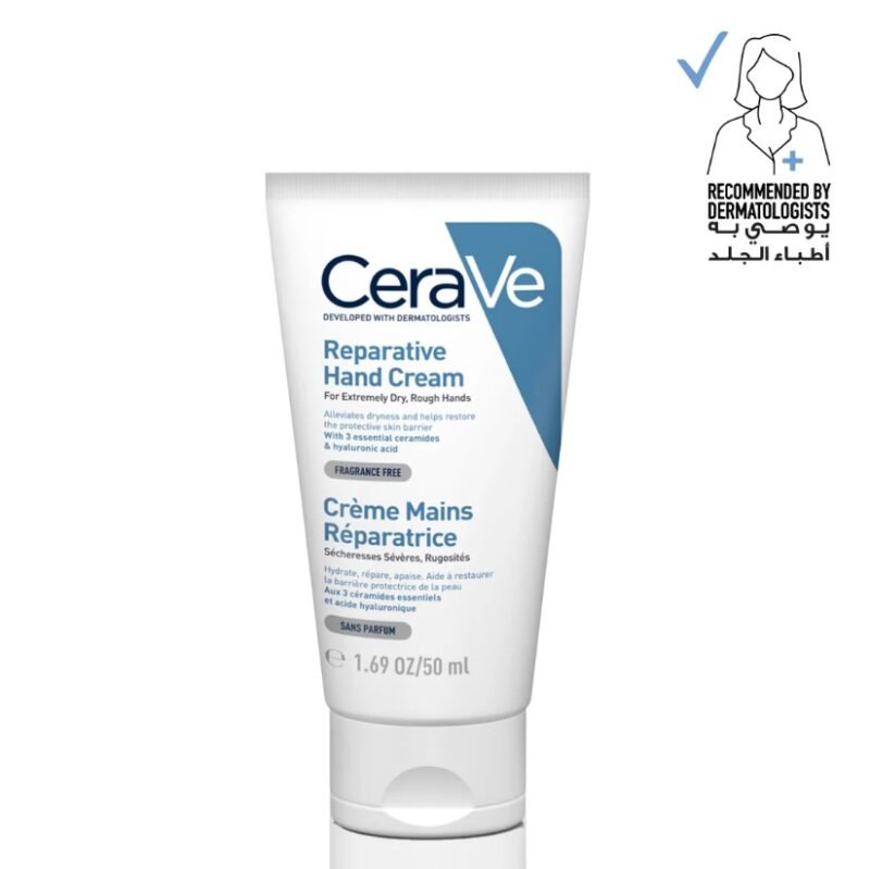 CERAVE REPARATIVE HAND CREAM | HAND CREAM FOR DRY AND ROUGH HANDS WITH HYALURONIC ACID AND CERAMIDES 50ML