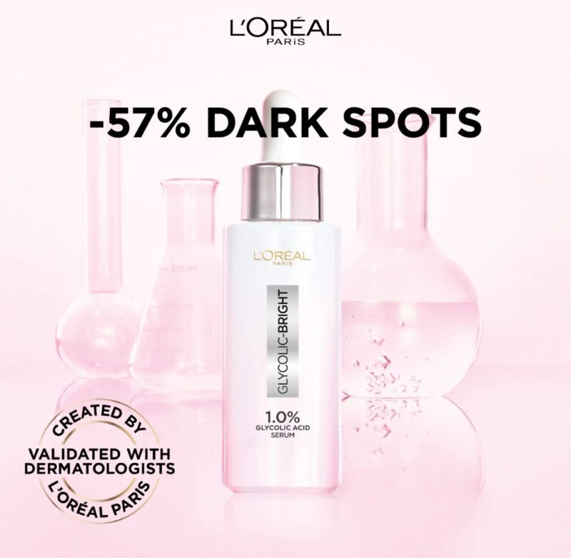 L’Oréal Paris 1.0% Glycolic Bright Instant Glowing Face Serum For Improved Radiance 30ml - Image 3