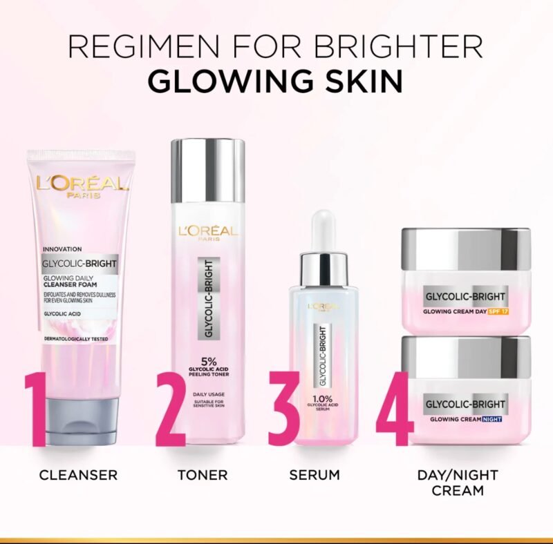 L’Oreal Paris Glycolic Bright Glowing Night Cream 50ml - Image 3