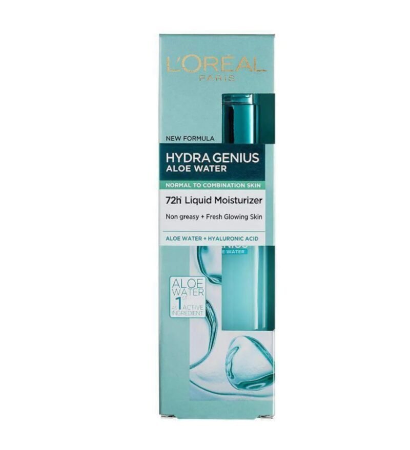 L’Oréal Paris Hydra Genius Aloe Water and Hyaluronic Acid 72H Liquid Moisturizer For Normal to Combination 70ml