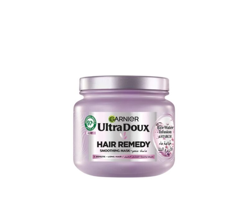Garnier Ultra Doux Rice Water Infusion & Starch Hair Remedy Mask, Smooth And Shine