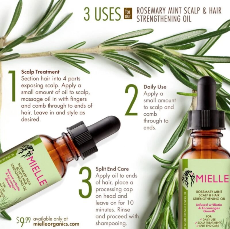 Mielle Rosemary Mint Light Scalp & Hair Strengthening Oil - Image 3