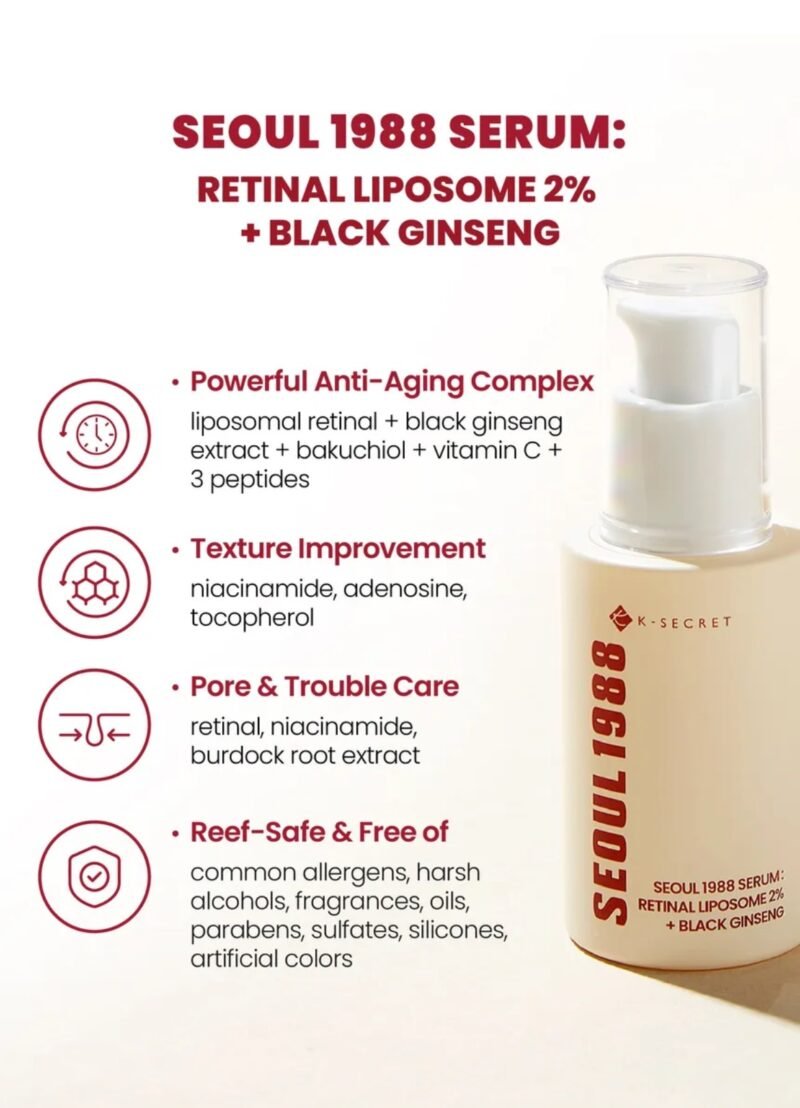 KSECRET - SEOUL 1988 Serum : Retinal Liposome 2% + Black Ginseng - Image 3