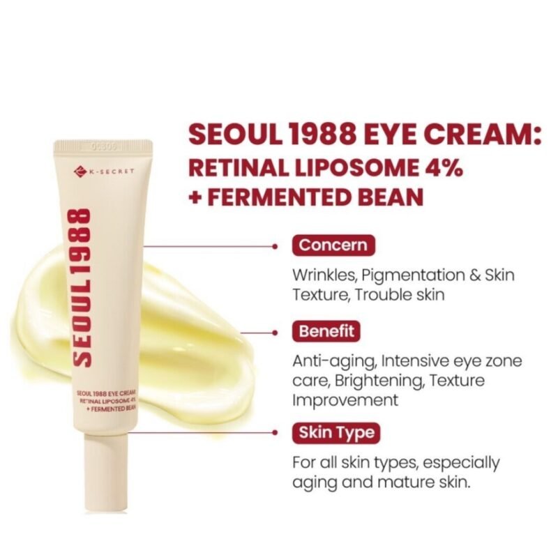 SEOUL 1988
Eye Cream : Retinal Liposome 4% + Fermented Bean 30ml - Image 2