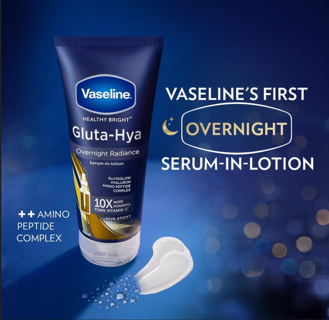 Vaseline Healthy Bright Gluta-Hya Serum Burst Lotion Overnight Radiance Repair 70Ml - Image 2